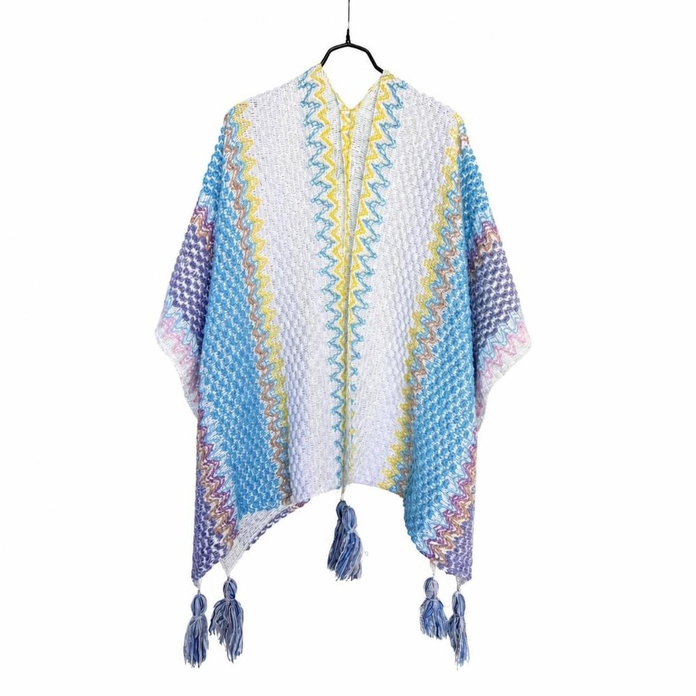 Retro Striped Pattern Knit Pon - Ethnic Fashion Wear 评论和价格