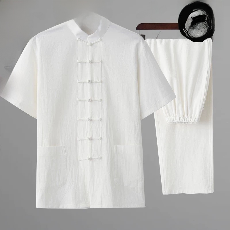 Summer Cotton Linen Youth Hanf - Fashion Ethnic Wear For Men 评论和价格